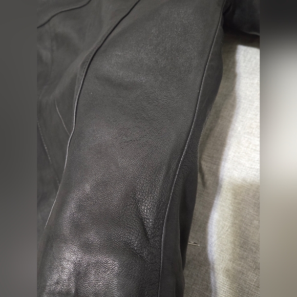 Topshop Real Leather Moto Biker Jacket Size 2 - Picture 14 of 16